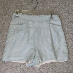 Green plaid shorts